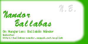 nandor ballabas business card